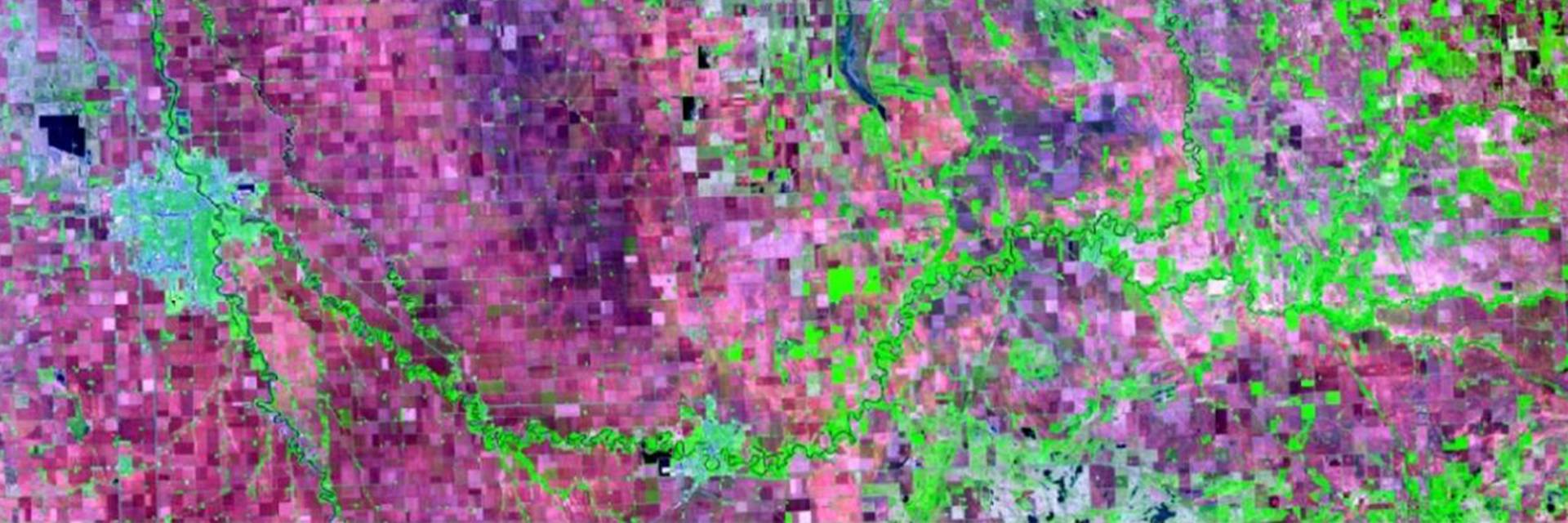 Satellite image of North Dakota