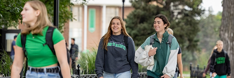 students walking on campus